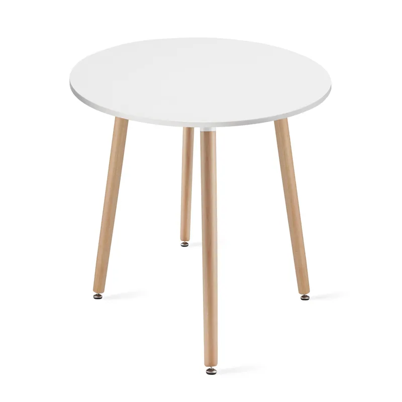 Stół MEBLIVA TOMIN Okrągły 60cm - Biały Naturalne Nogi