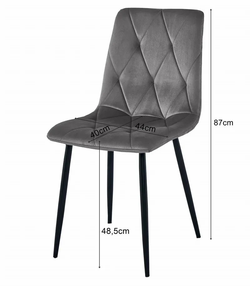 Zestaw Stół NP 120x80cm Craft Czarny + 4 Krzesła LIBRA Szare MEBLIVA