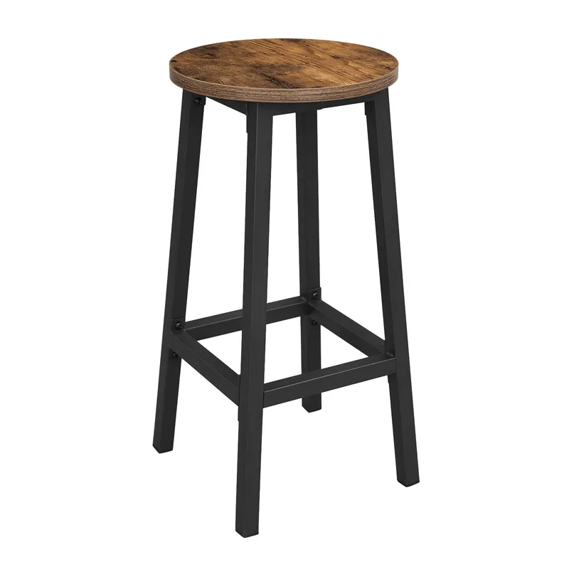 Taboret Barowy - Rustykalny Nogi Czarne MEBLIVA