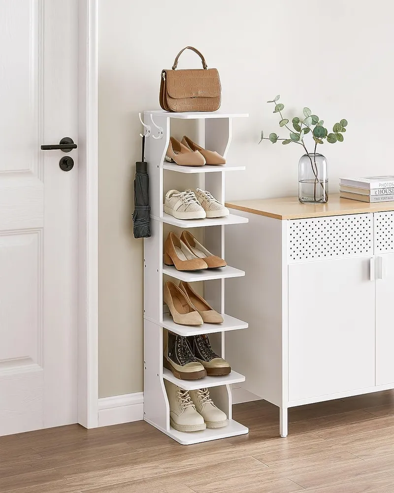 Szafka Na Buty Do Przedpokoju Drewniana MEBLIVA Sudi 26 x 30 x 110 cm