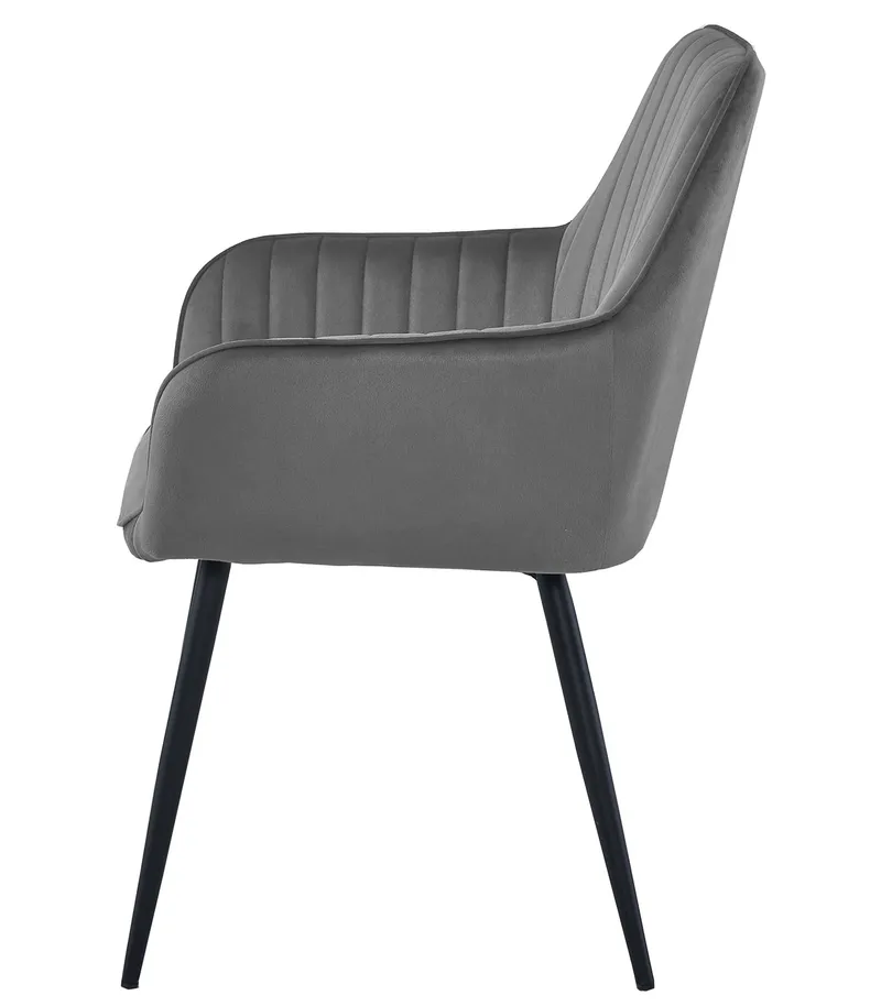 Krzesło MEBLIVA Mini Aksamitne Ciemny Szary Czarne 42 x 45.5 x 83.5 cm