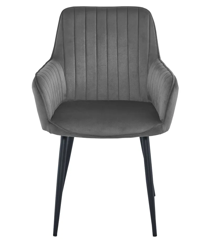 Krzesło MEBLIVA Mini Aksamitne Ciemny Szary Czarne 42 x 45.5 x 83.5 cm
