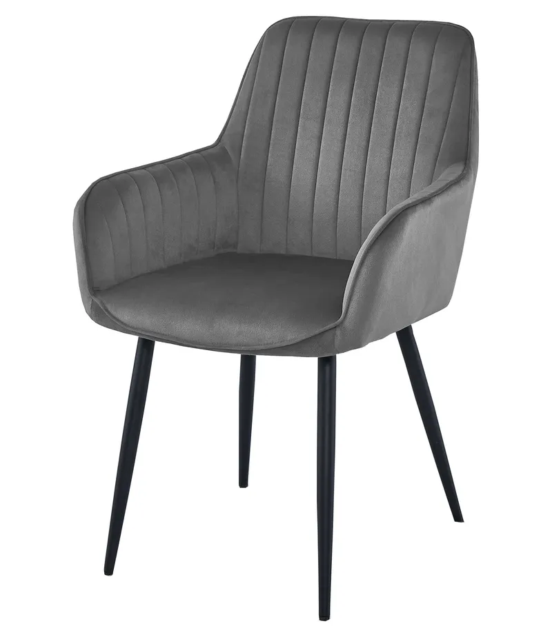 Krzesło MEBLIVA Mini Aksamitne Ciemny Szary Czarne 42 x 45.5 x 83.5 cm