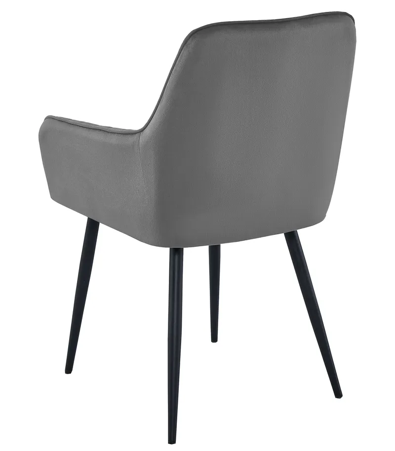 Krzesło MEBLIVA Mini Aksamitne Ciemny Szary Czarne 42 x 45.5 x 83.5 cm