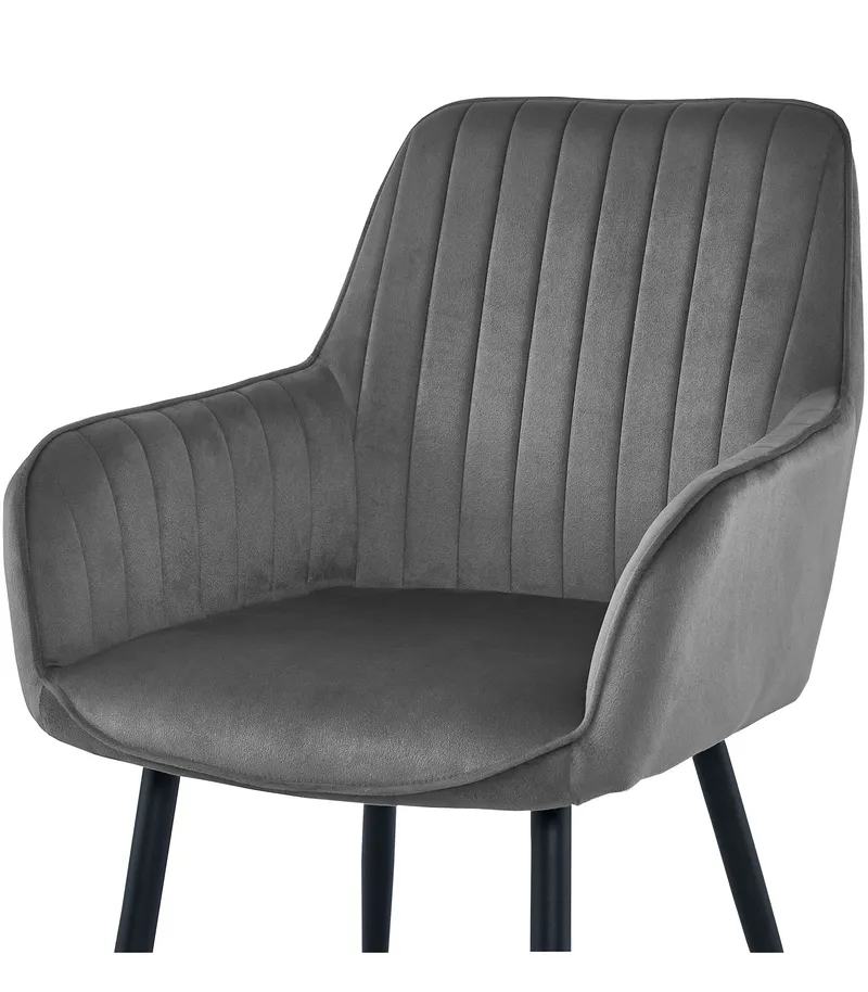 Krzesło MEBLIVA Mini Aksamitne Ciemny Szary Czarne 42 x 45.5 x 83.5 cm