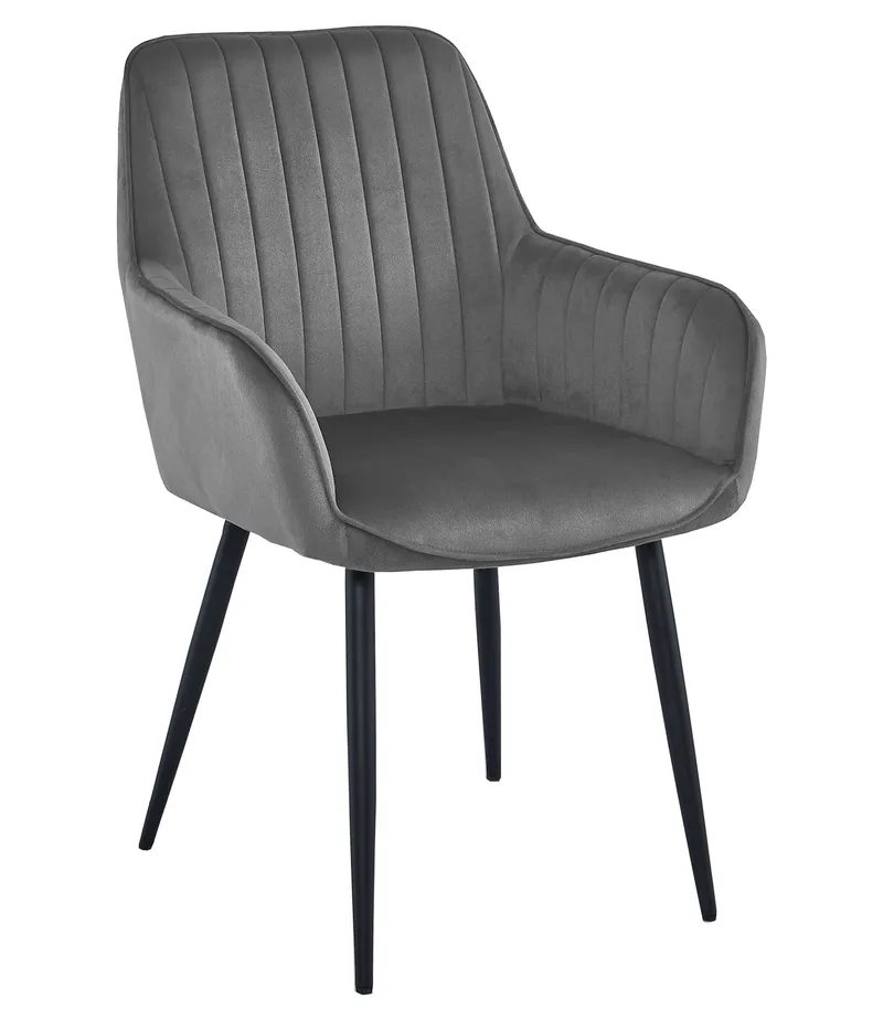 Krzesło MEBLIVA Mini Aksamitne Ciemny Szary Czarne 42 x 45.5 x 83.5 cm