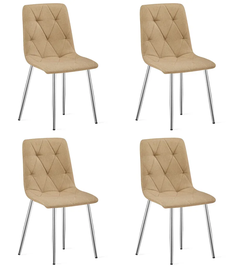 Krzesło MEBLIVA KIFAR - Materiał Brąz Nogi Chrom 4 szt