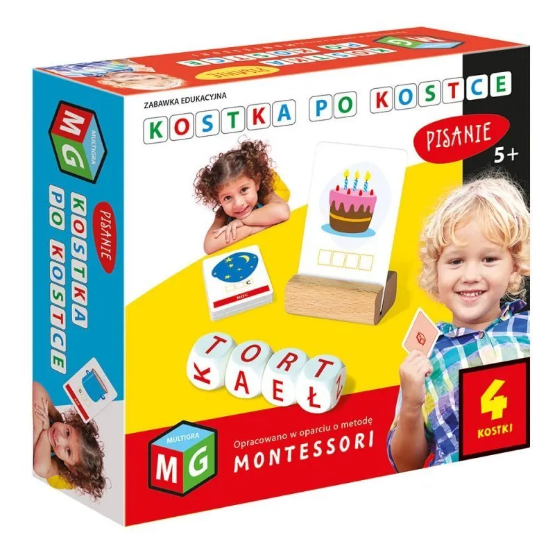 Montessori Pisanie 4 Kostki MULTIGRA