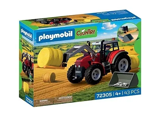Duży Traktor Z Belami Siana
