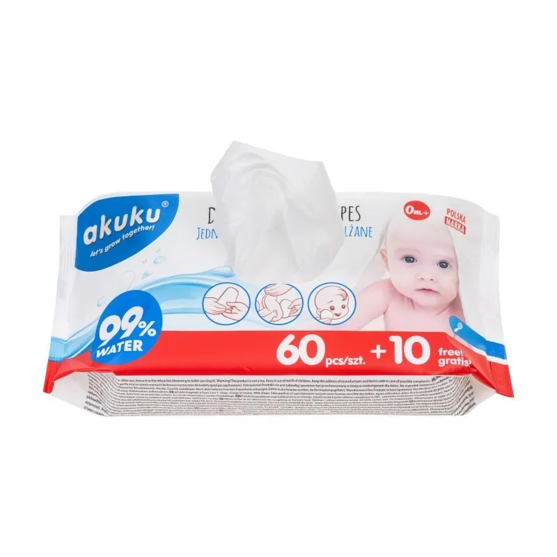 Jednorazowe Chusteczki Nawilż. AKUKU