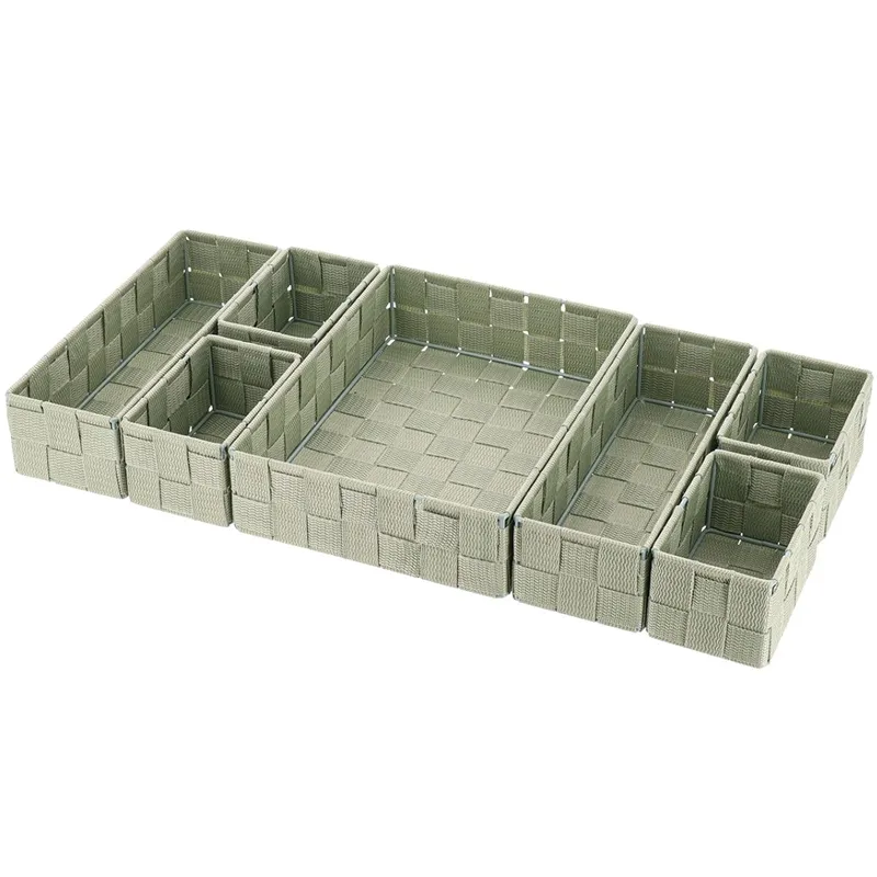 Pleciony Organizer Do Szuflad 7 Szałwiowy