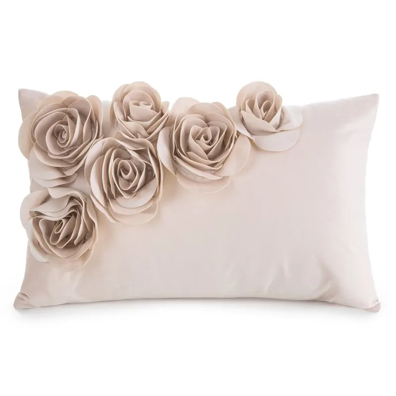 Poszewka FLORES Róże 3D 30x50 Puder