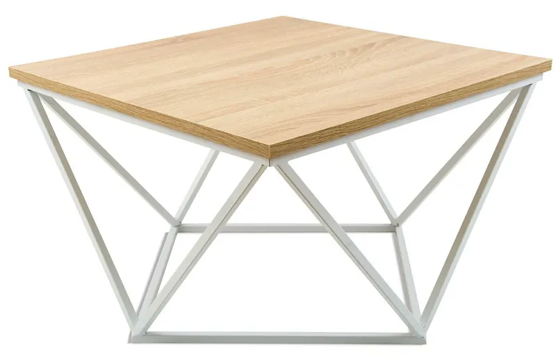 Stolik Kawowy Curved 60 cm Biały Jasny