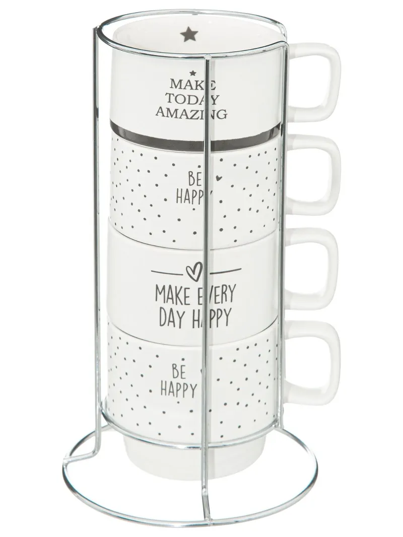 Komplet 4 Kubków 220 ml Happy