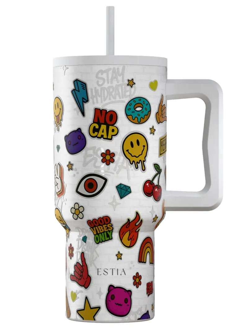 Kubek Termiczny Ze Słomką 900 ml Urban Vibes