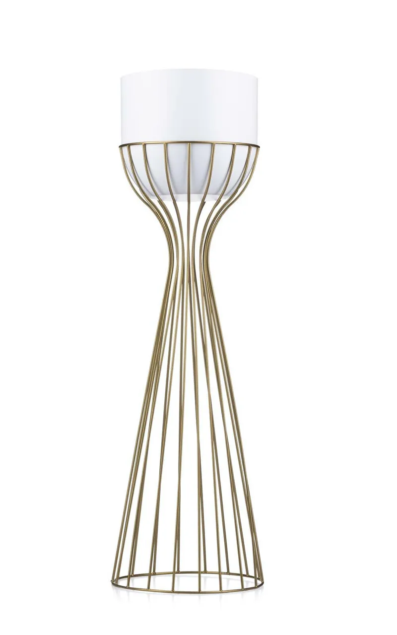 Kwietnik Nowoczesny 68 cm Złoto Biały