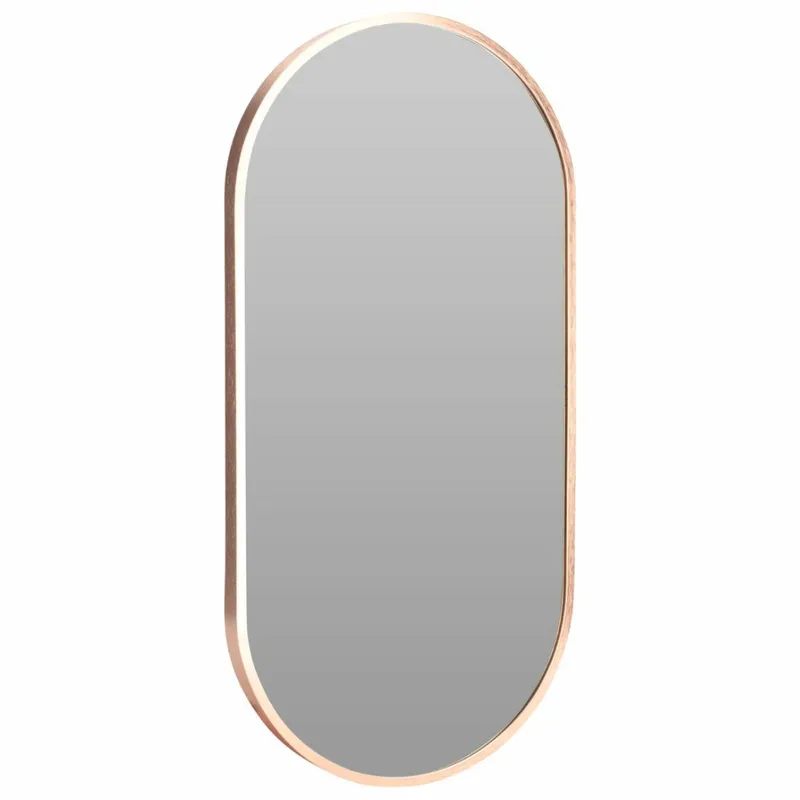 Owalne Lustro Ścienne Aluminiowe 30x60 cm - Złote