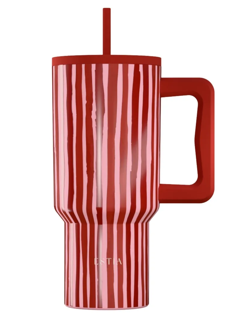 Kubek Termiczny Ze Słomką 900 ml Viva Stripe