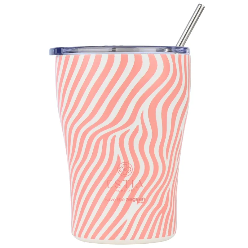 Kubek Termiczny Ze Słomką 350 ml Soft Ripple