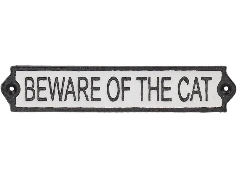 Dekoracyjny Metalowy Szyld "Beware Of The Cat"