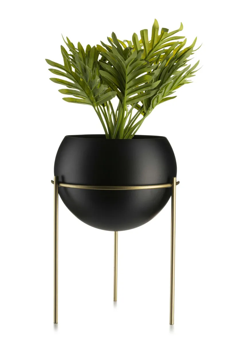 Kwietnik Stojący 25 cm Złoto Czarny LOFT