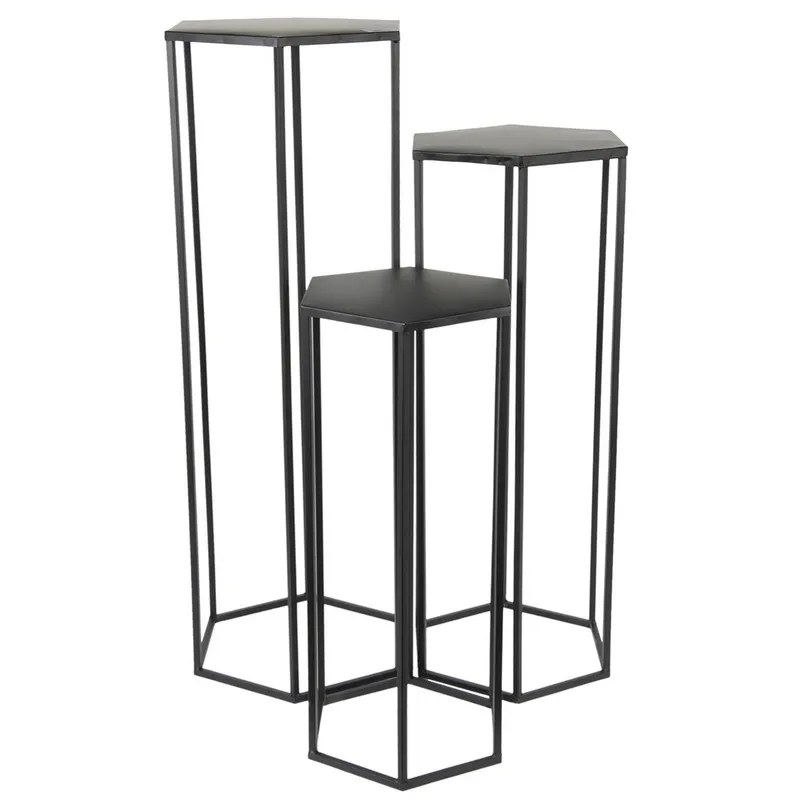 Zestaw 3 Metalowych Kwietników - Czarne