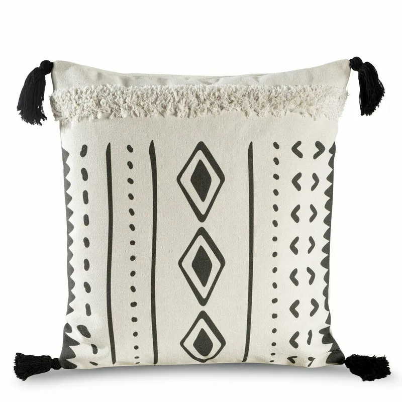 Poszewka BOHO 24 Chwosty 45x45 - Kremowa