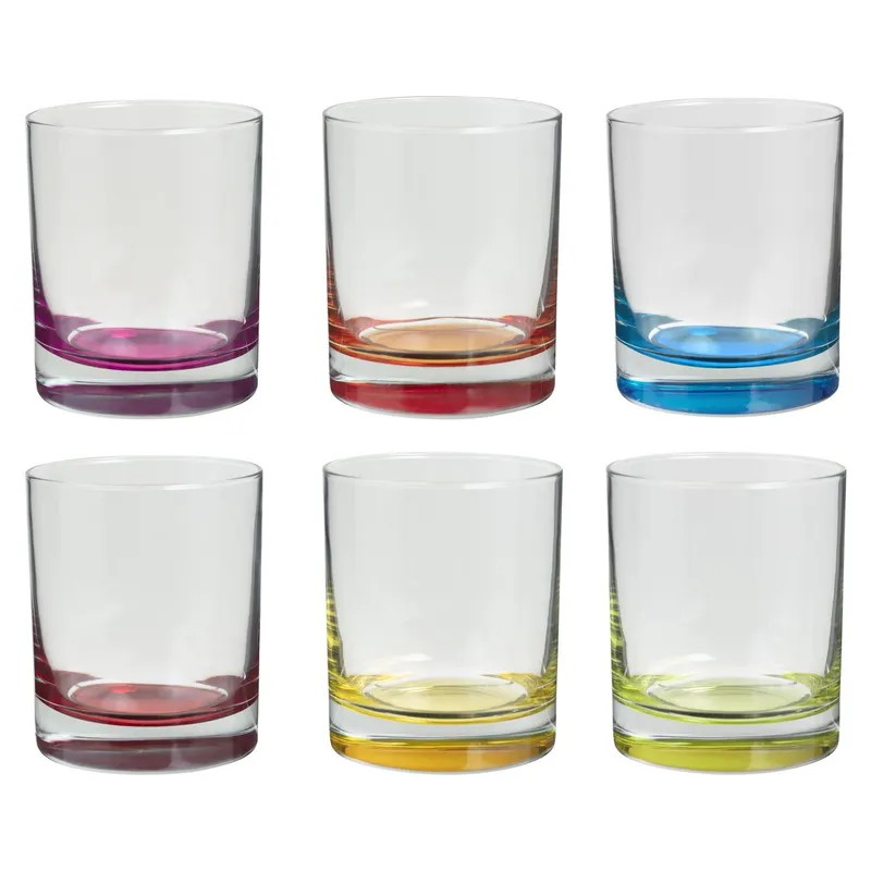 Komplet 6 Kolorowych Szklanek 300 ml