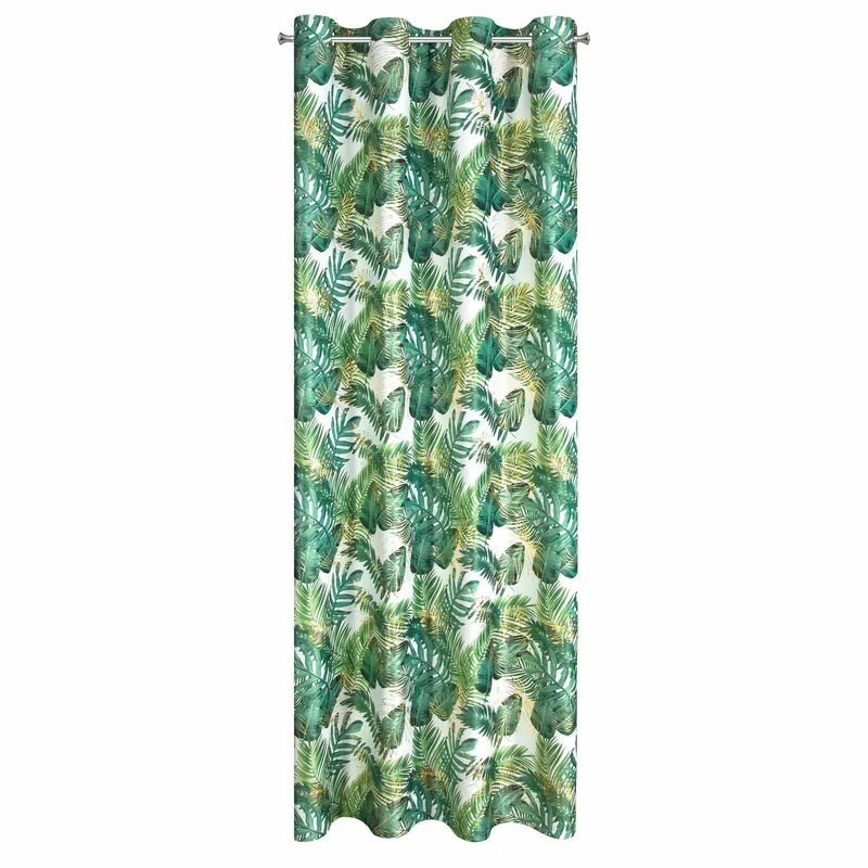 Zasłona DAVOS 140x250 cm Biało Zielona
