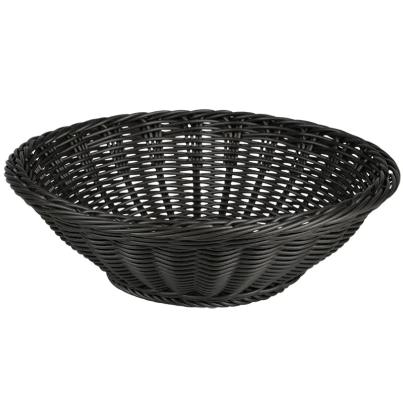Okrągły Pleciony Koszyk Na Owoce I Warzywa 29 cm - Szary