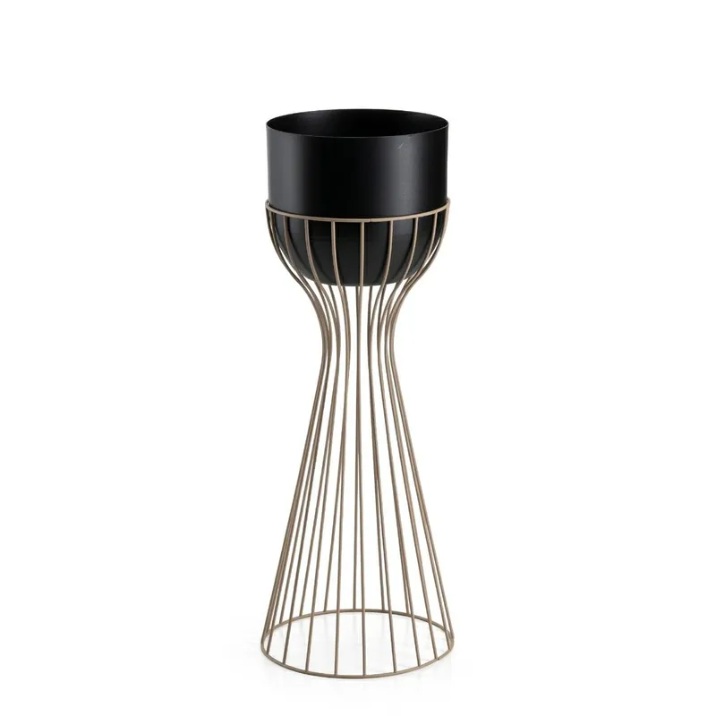 Kwietnik Stojący Z Czarną Osłonką 56 cm Taupe