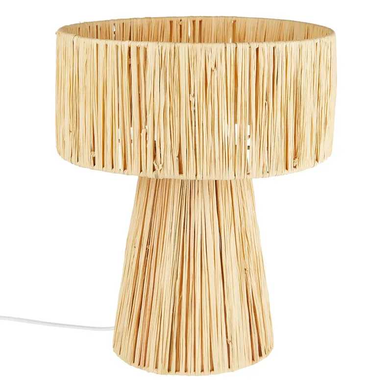 Lampka Stołowa Z Rafii 34cm Orane - Beżowa