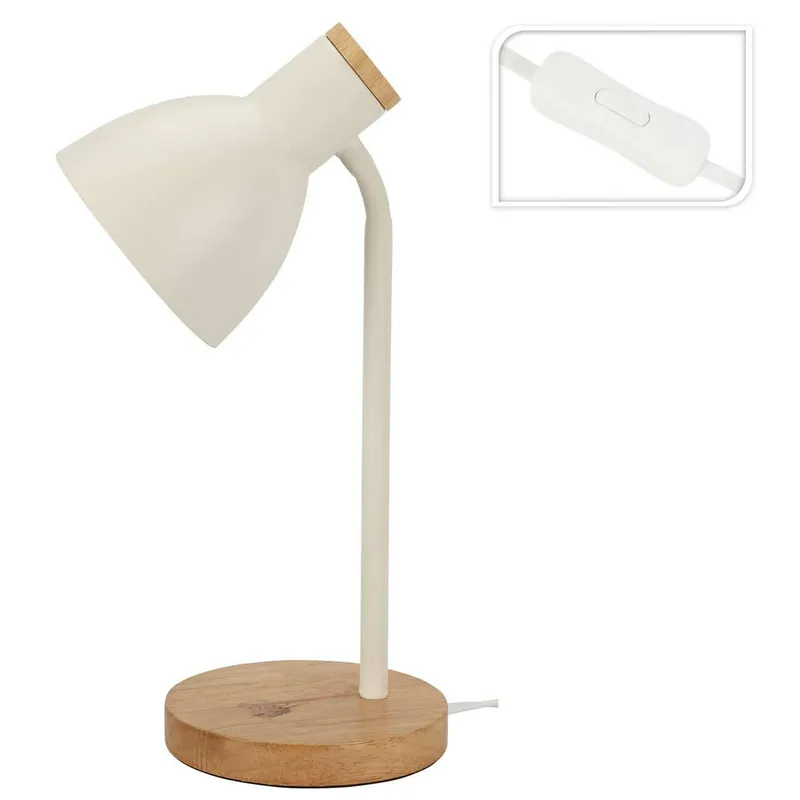 Lampa Stołowa Na Drewnianej Podstawie