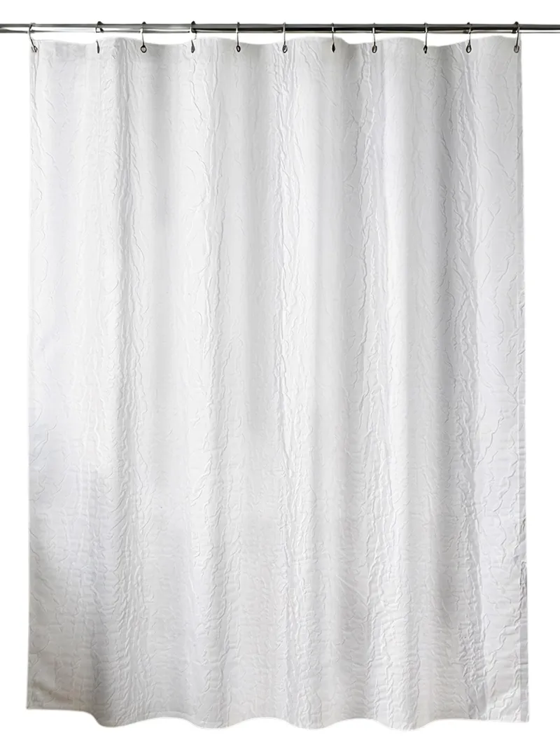 Zasłona Prysznicowa ARUSHA 180x200 cm Efekt Zebry - Biała
