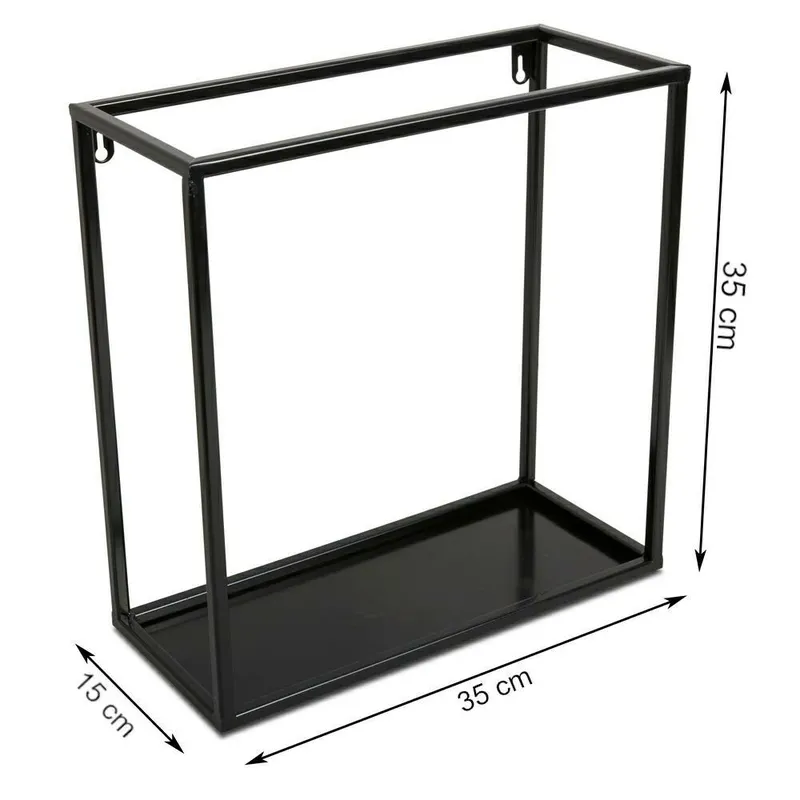 Półka Wisząca Ścienna Metal 35 cm - Czarna
