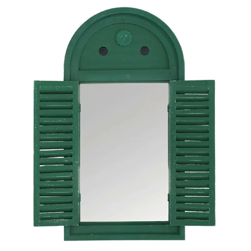 Lustro Vintage Z Okiennicami 39 x H75 cm - Zielone