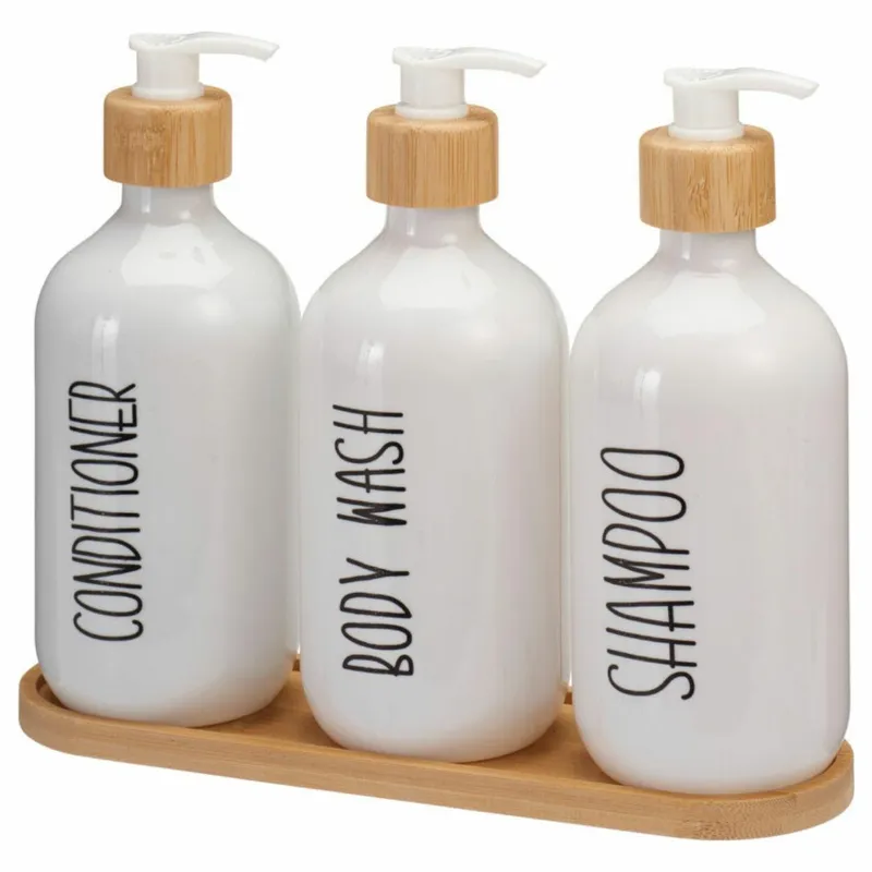 Zestaw Dozowników Łazienkowychw Kolorze Białym 3x500 ml