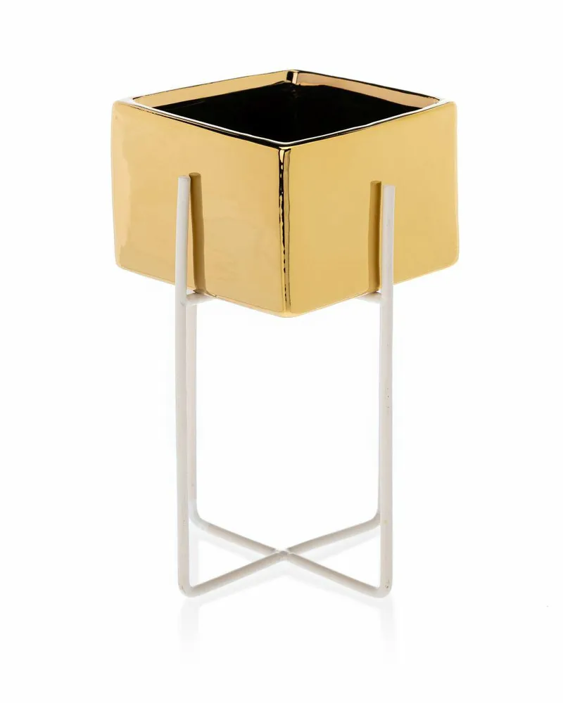 Doniczka Mizu Gold White 21 cm