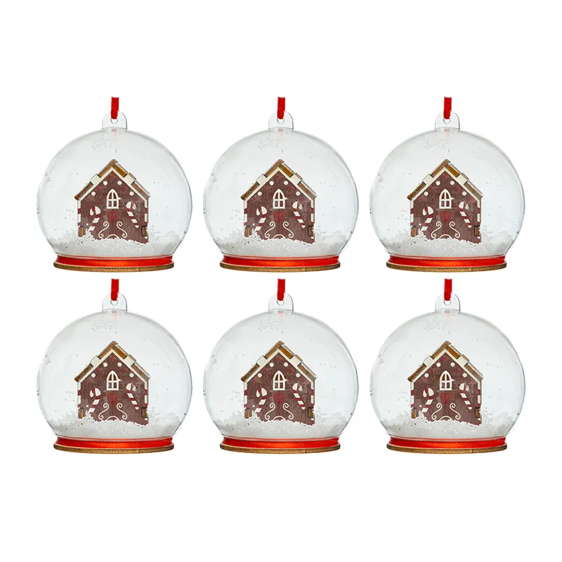 Bombki Choinkowe Domek 6szt