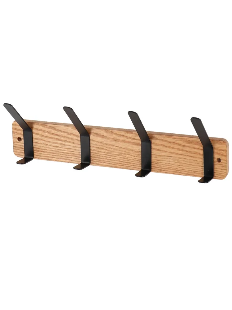 Wieszak Ścienny 4 Haczyki Czarny Mat