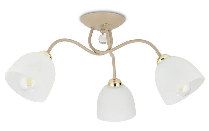 Lampa Sufitowa Tina Szkło 3XE27 - Beżowa