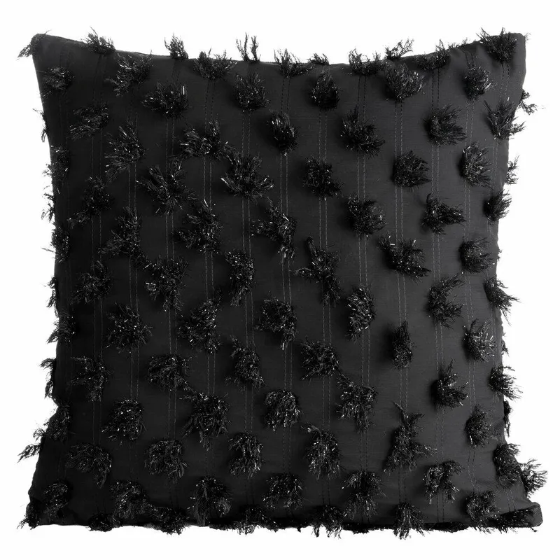 Poszewka AURELIA 45x45 Pompony - Czarna