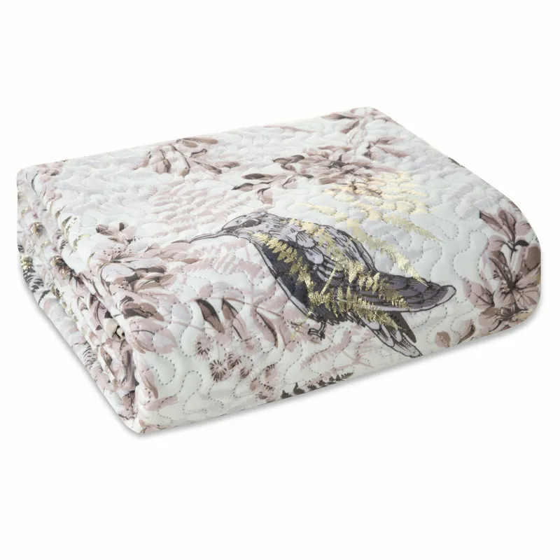 Narzuta POLY 200x220 Kwiaty Gałązki Ptak
