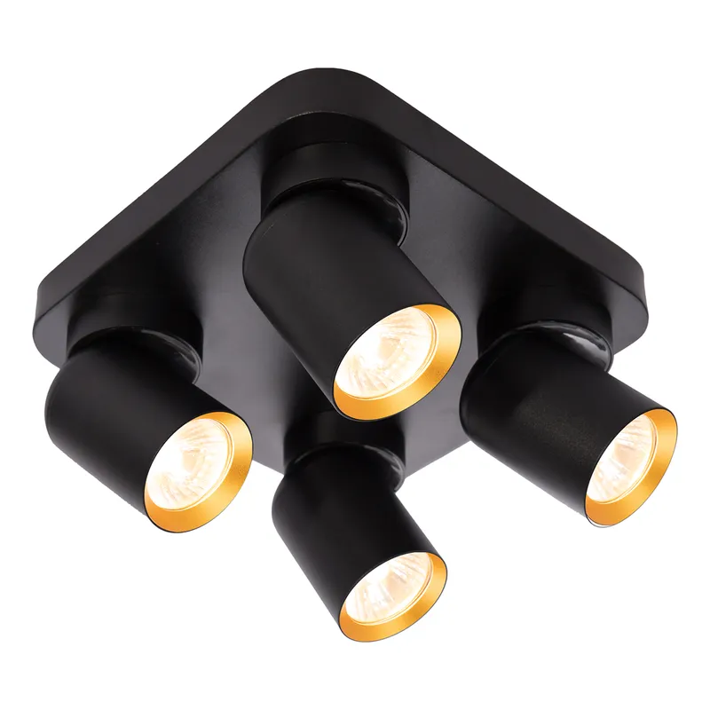 Lampa Sufitowa Spot ANDY Czarny Złoty