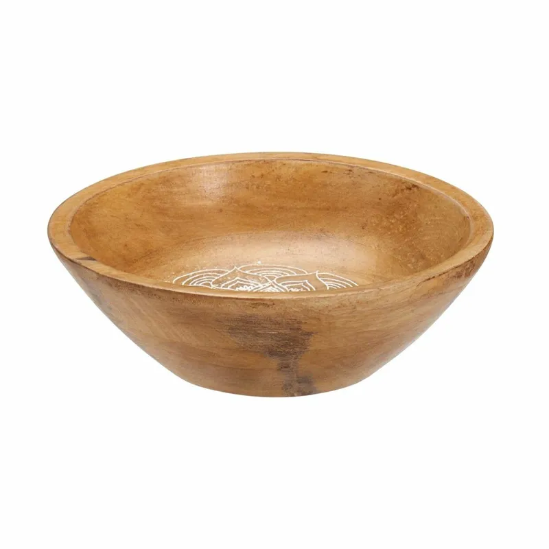 Miska Z Drewna Mango Z Dekoracyjnym Wzorem 19,5 cm