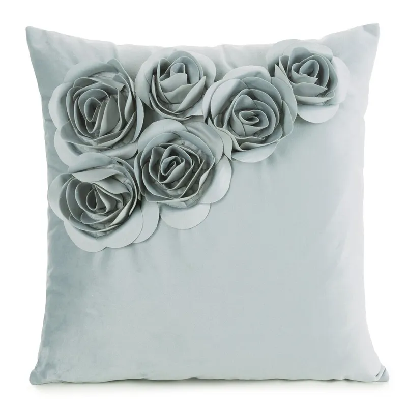 Poszewka FLORES Róże 3D 45x45 Mięta