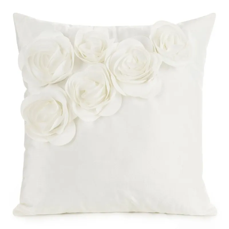 Poszewka FLORES Róże 3D 45x45 Krem