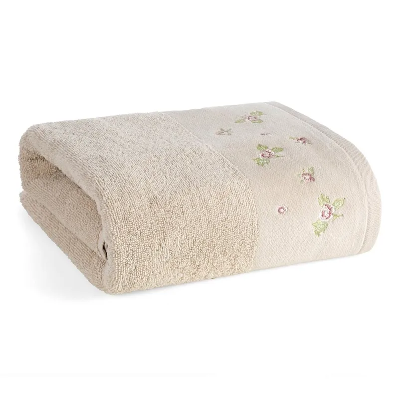Ręcznik DALIA Kwiatowy Haft 50x90 cm Beż