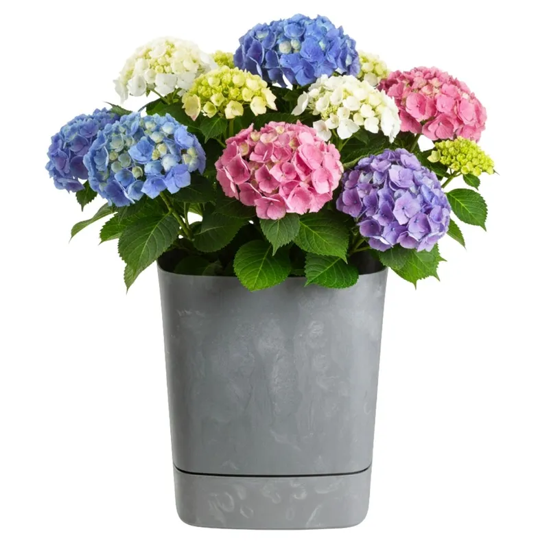 Donica Z Podstawką CUBI Recykling Beton 34x34 cm - Szary