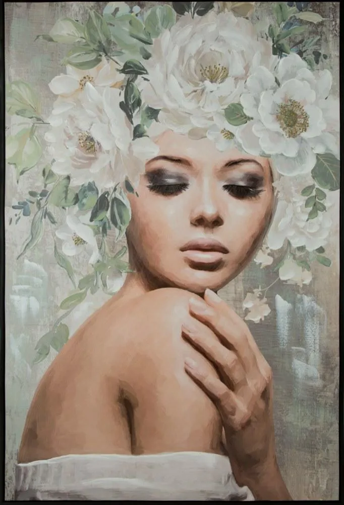 Obraz 573B 80x120 cm Kobieta Z Kwiatami
